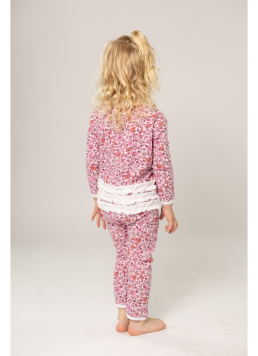 Ruffle Romper / Pink Flower Fields