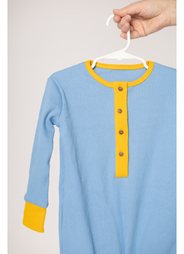 Organic Long John / Lichen Blue + Yellow